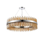 NL9504PN/AM9 Kaffer 32 Light Round Pendant Polished Nickel Amber