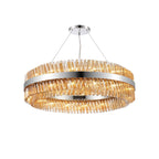 NL9504PN/AM9 Kaffer 32 Light Round Pendant Polished Nickel Amber