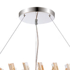 NL9504PN/AM9 Kaffer 32 Light Round Pendant Polished Nickel Amber