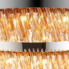 NL9504PN/AM9 Kaffer 32 Light Round Pendant Polished Nickel Amber