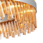 NL9504PN/AM9 Kaffer 32 Light Round Pendant Polished Nickel Amber