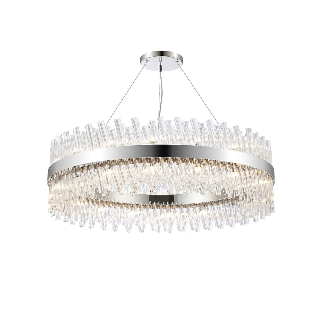 NL9504PN/CL9 Kaffer 32 Light Round Pendant Polished Nickel Clear