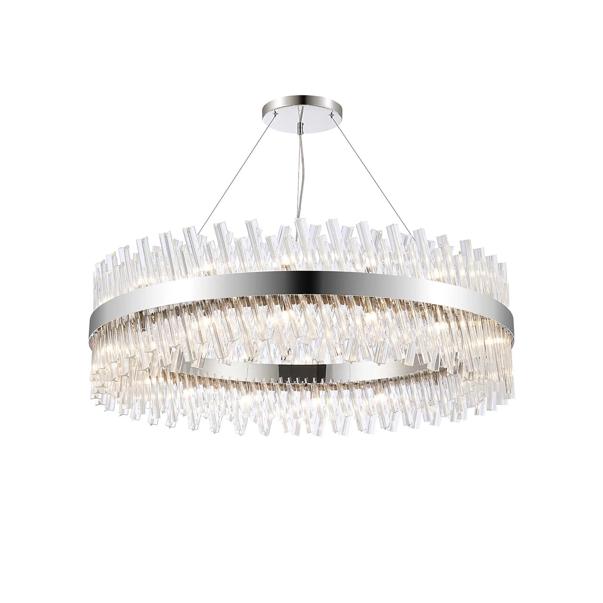 NL9504PN/CL9 Kaffer 32 Light Round Pendant Polished Nickel Clear
