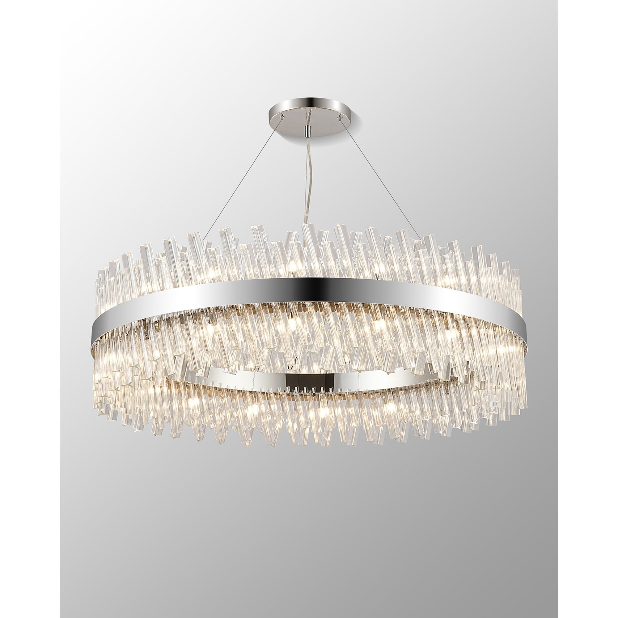 NL9504PN/CL9 Kaffer 32 Light Round Pendant Polished Nickel Clear