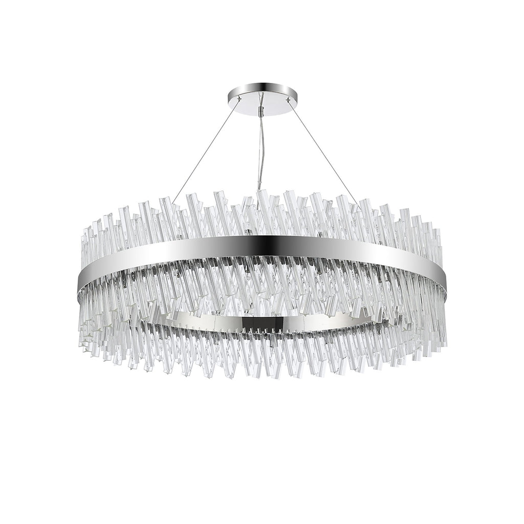 NL9504PN/CL9 Kaffer 32 Light Round Pendant Polished Nickel Clear