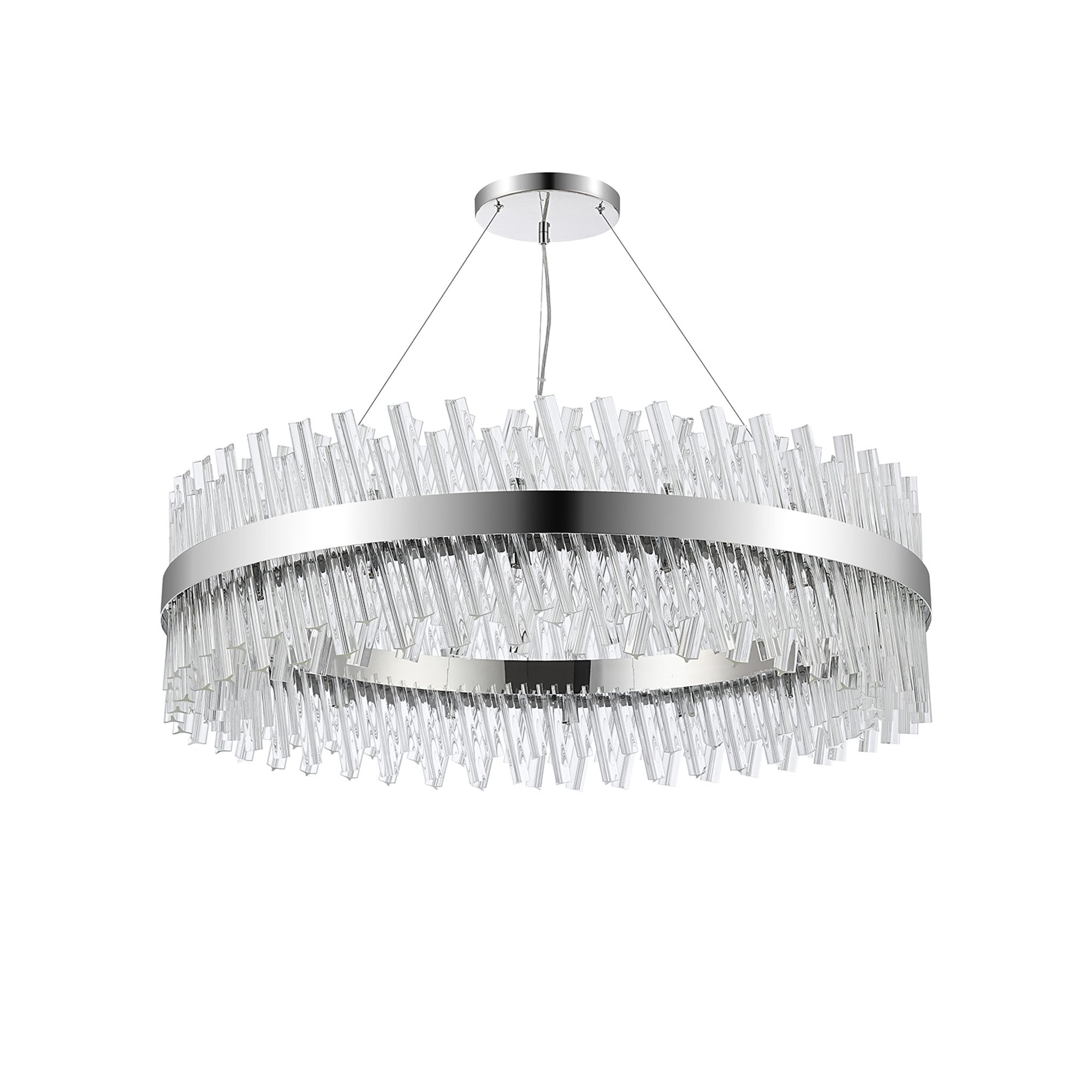 NL9504PN/CL9 Kaffer 32 Light Round Pendant Polished Nickel Clear