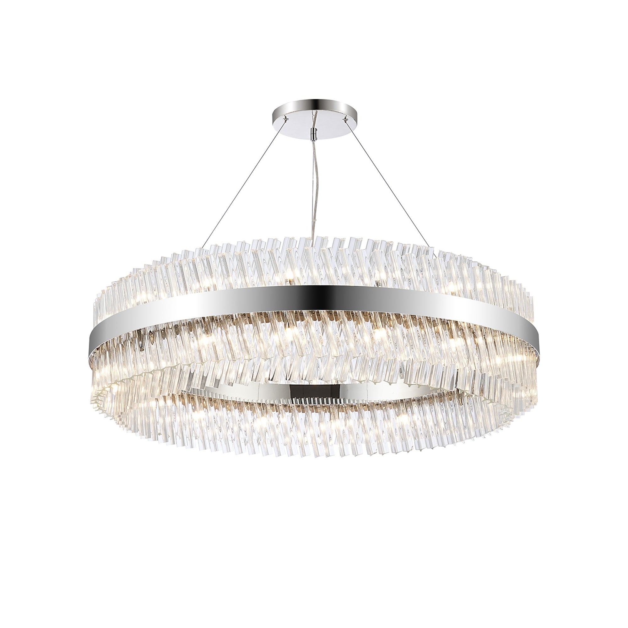 NL9504PN/CL9 Kaffer 32 Light Round Pendant Polished Nickel Clear