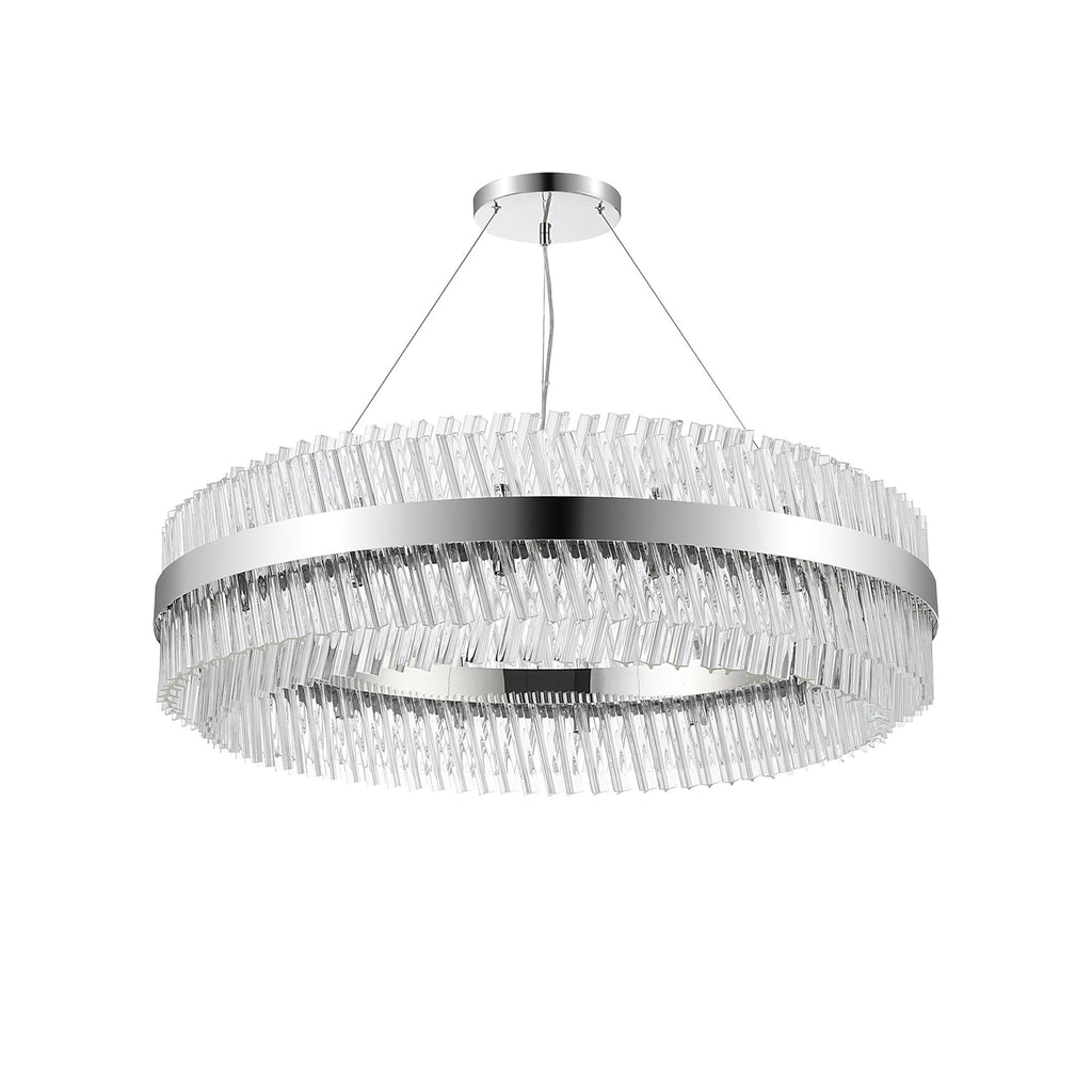 NL9504PN/CL9 Kaffer 32 Light Round Pendant Polished Nickel Clear