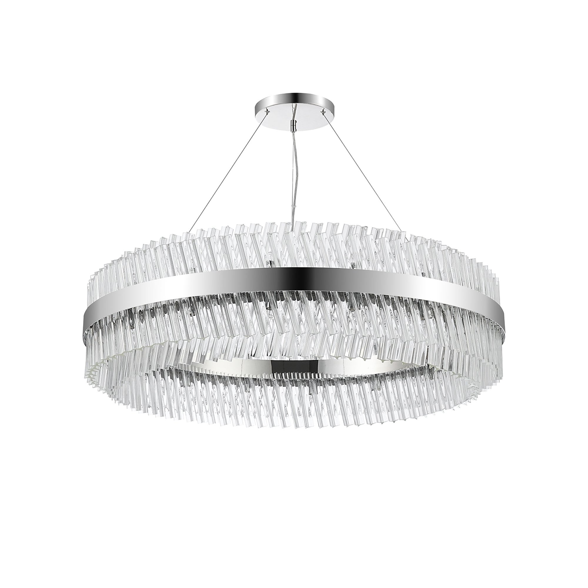 NL9504PN/CL9 Kaffer 32 Light Round Pendant Polished Nickel Clear