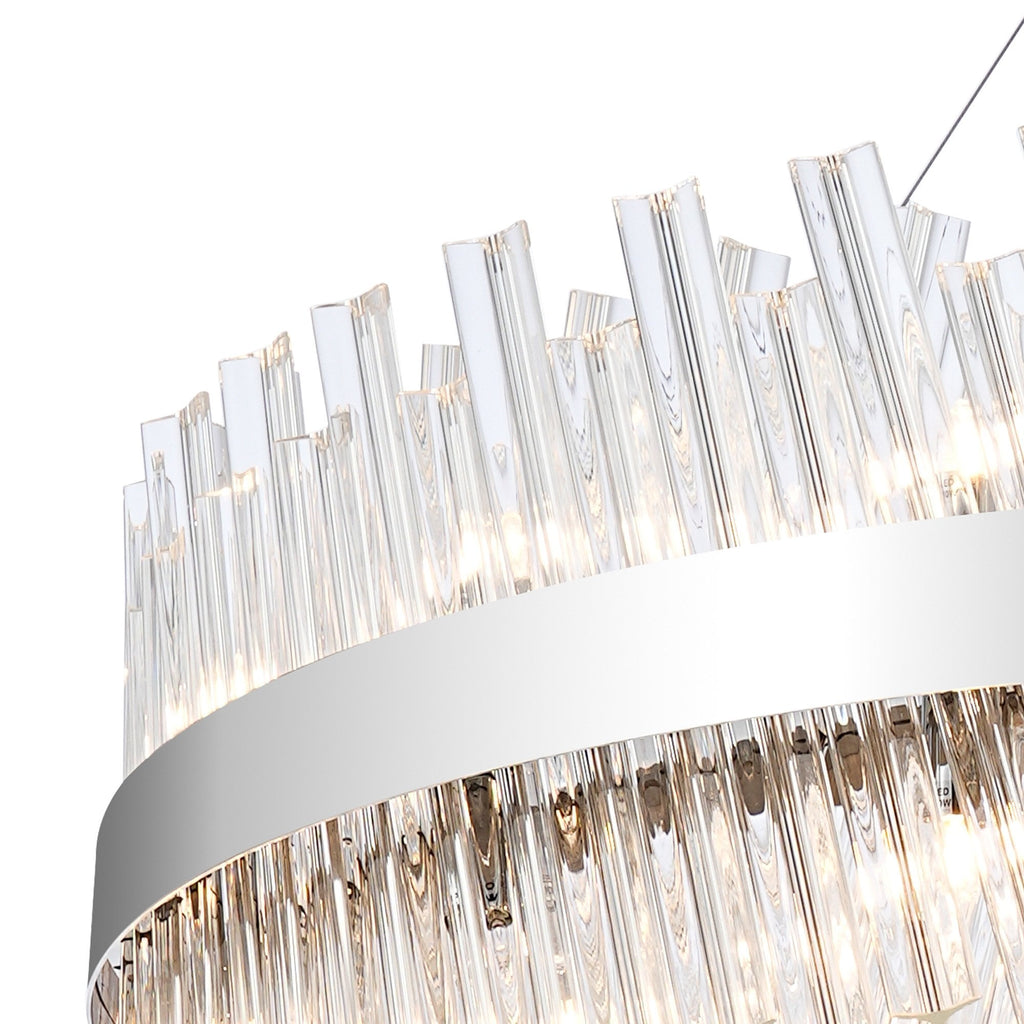 NL9504PN/CL9 Kaffer 32 Light Round Pendant Polished Nickel Clear