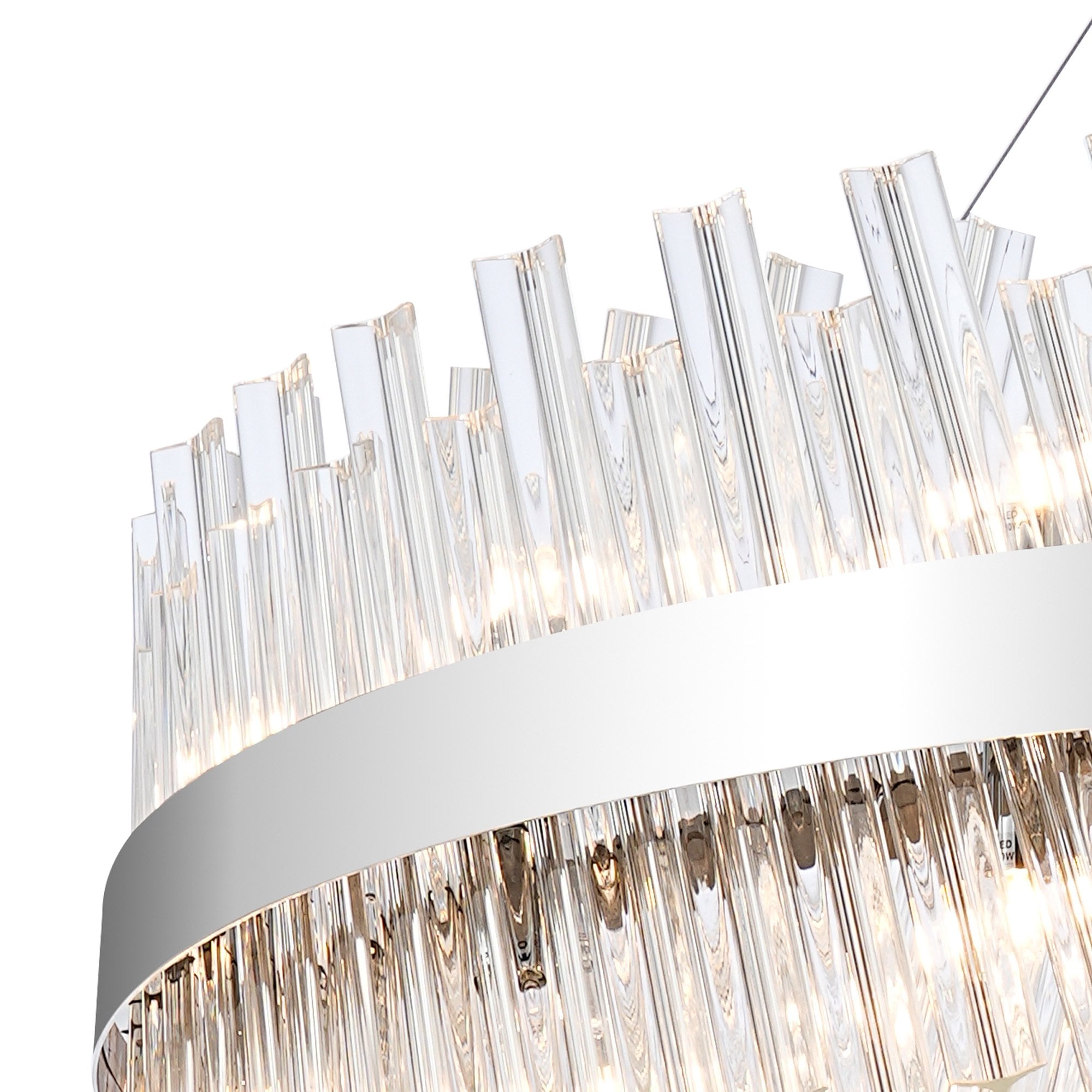 NL9504PN/CL9 Kaffer 32 Light Round Pendant Polished Nickel Clear