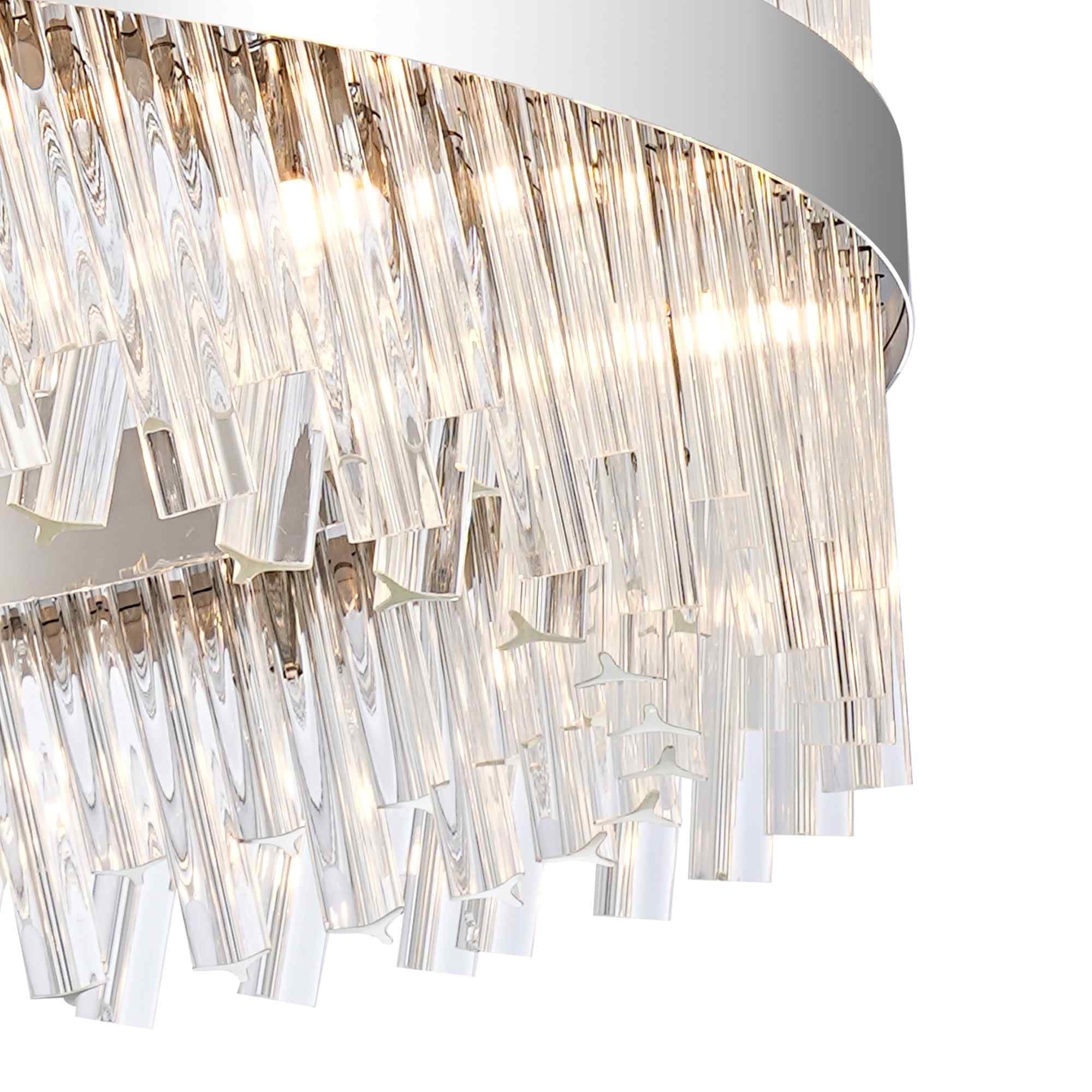 NL9504PN/CL9 Kaffer 32 Light Round Pendant Polished Nickel Clear