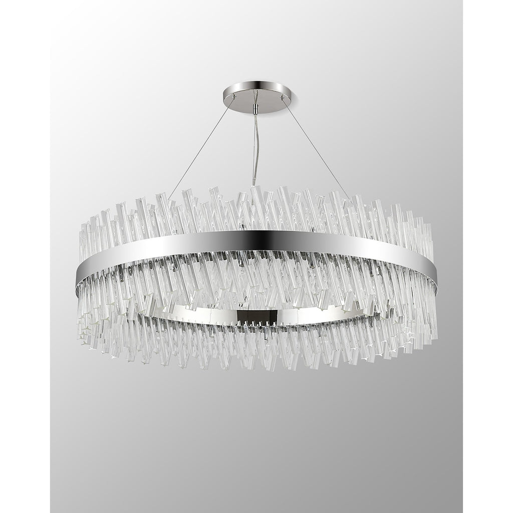 NL9504PN/CL9 Kaffer 32 Light Round Pendant Polished Nickel Clear