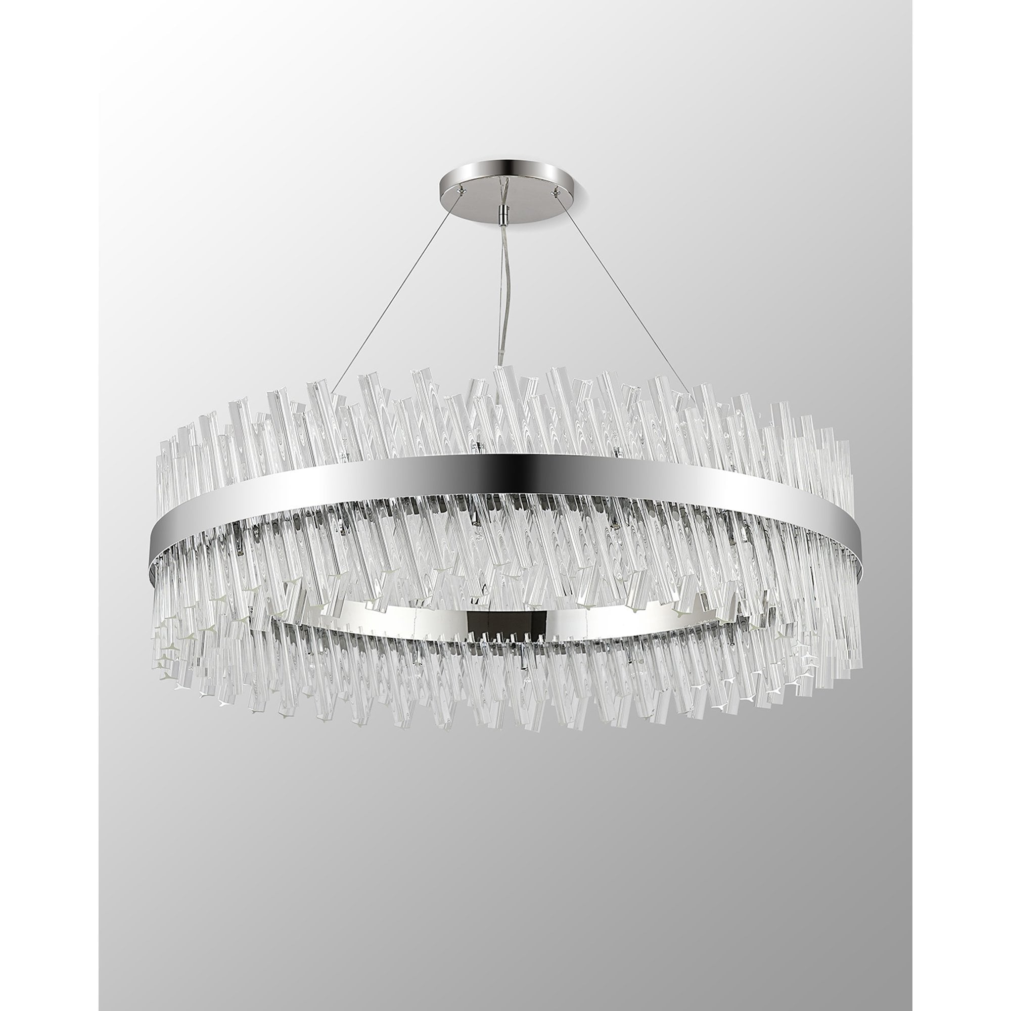 NL9504PN/CL9 Kaffer 32 Light Round Pendant Polished Nickel Clear