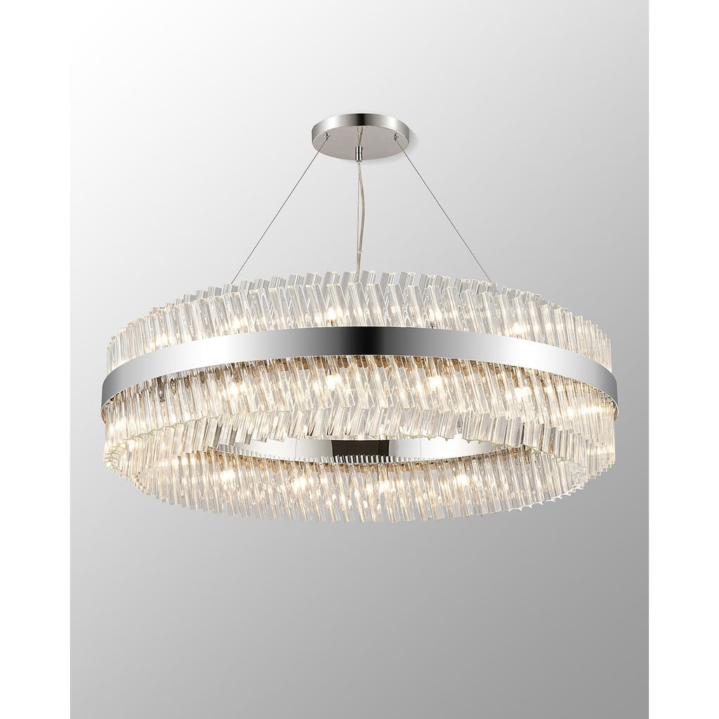 NL9504PN/CL9 Kaffer 32 Light Round Pendant Polished Nickel Clear