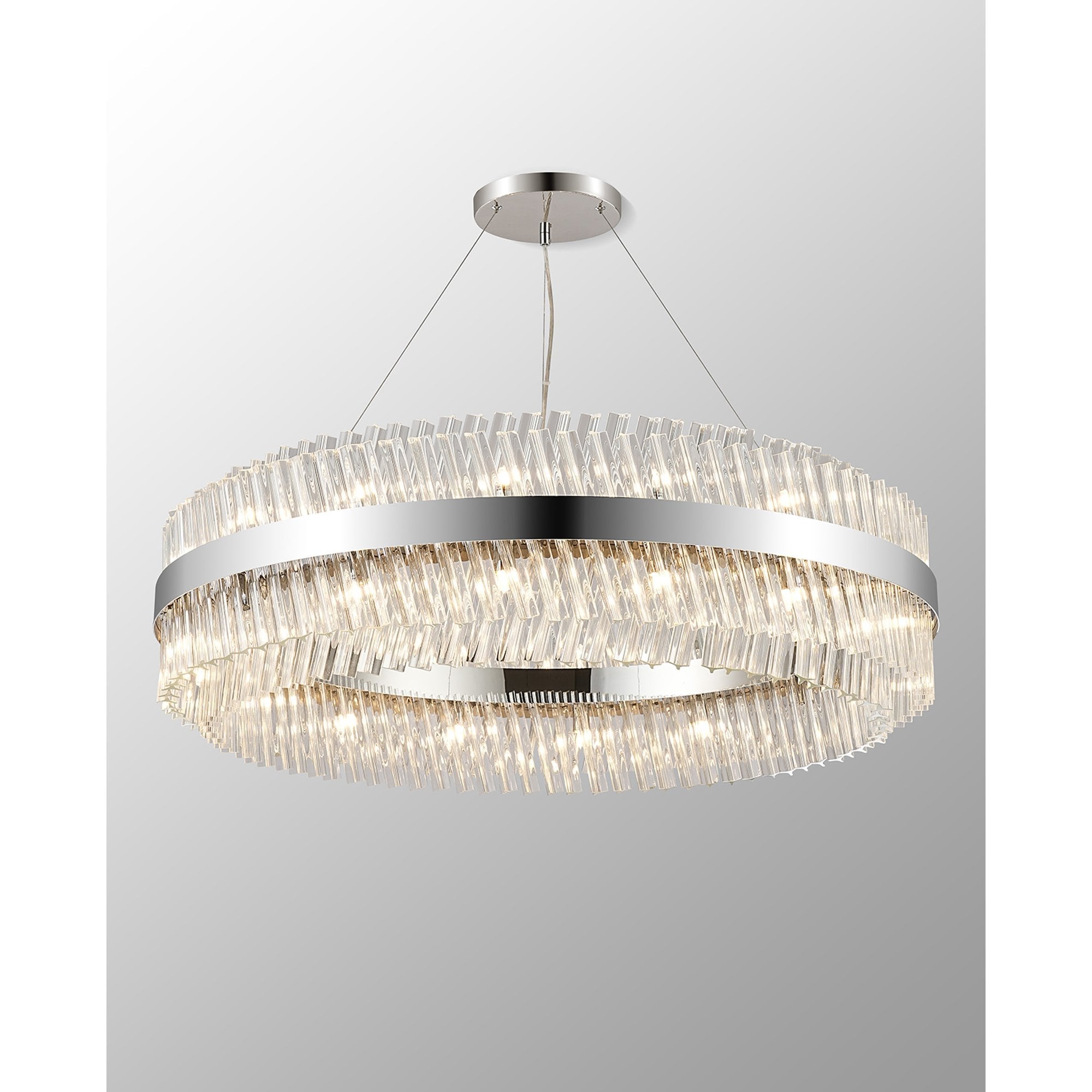 NL9504PN/CL9 Kaffer 32 Light Round Pendant Polished Nickel Clear