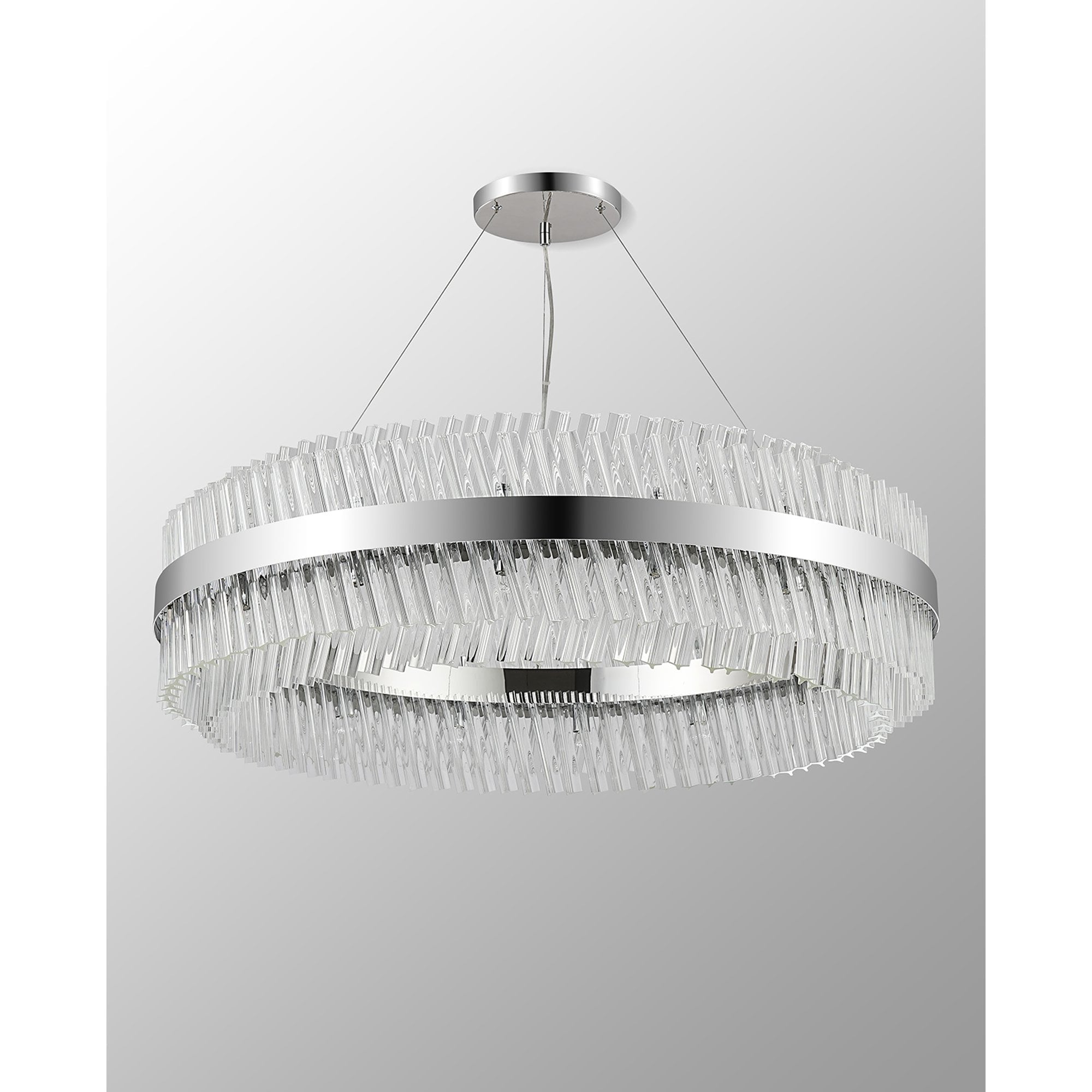 NL9504PN/CL9 Kaffer 32 Light Round Pendant Polished Nickel Clear
