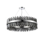 NL9504PN/SM9 Kaffer 32 Light Round Pendant Polished Nickel Smoke