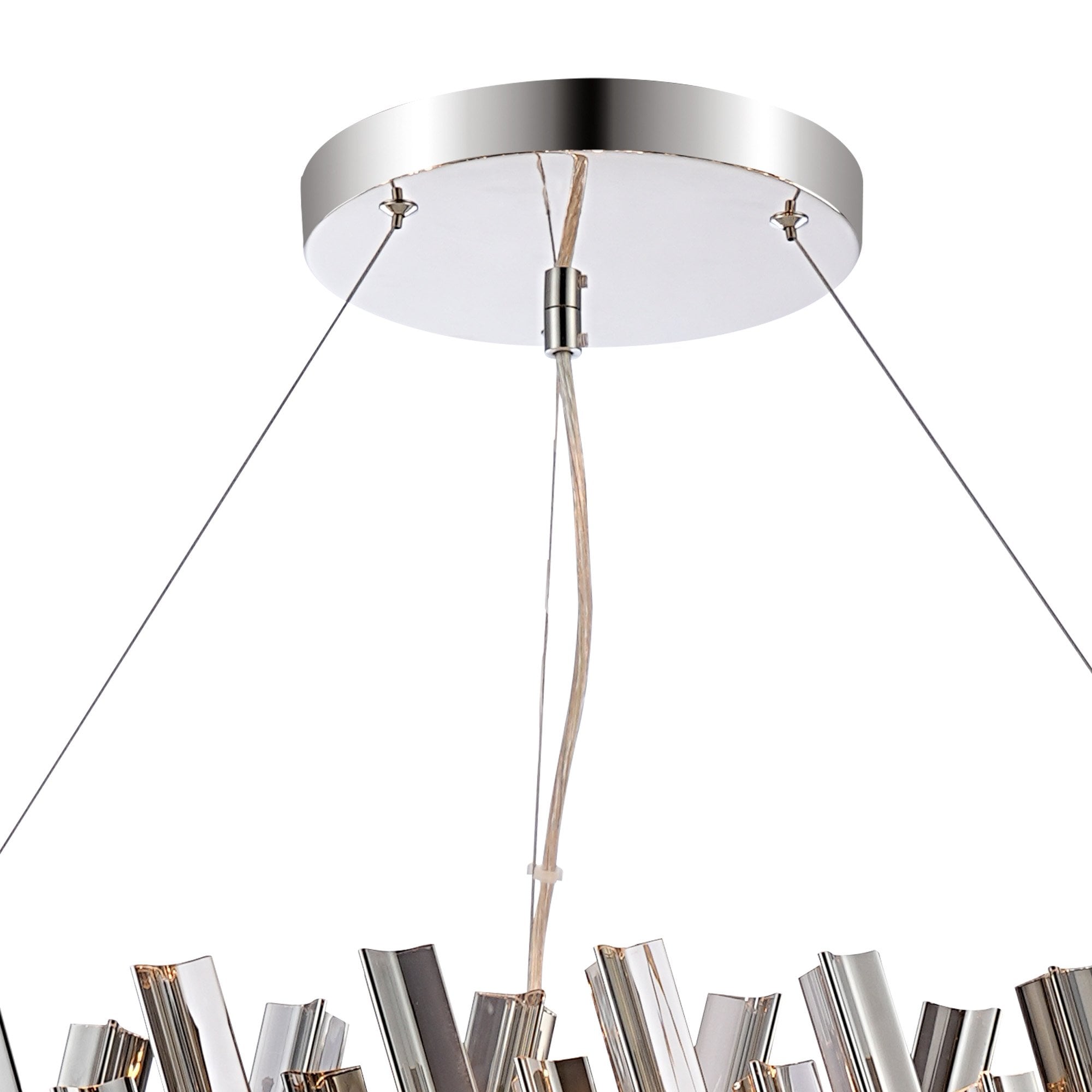 NL9504PN/SM9 Kaffer 32 Light Round Pendant Polished Nickel Smoke