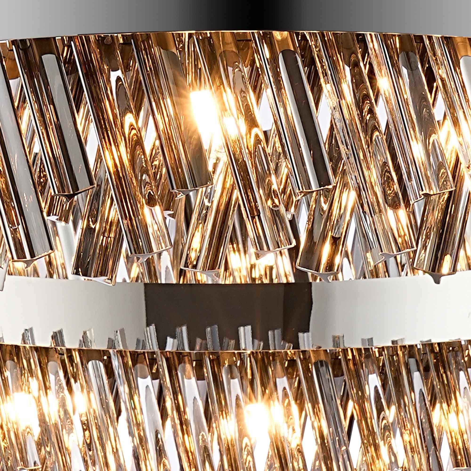 NL9504PN/SM9 Kaffer 32 Light Round Pendant Polished Nickel Smoke