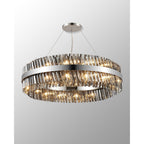 NL9504PN/SM9 Kaffer 32 Light Round Pendant Polished Nickel Smoke
