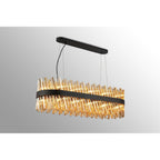 NL9506BL/AM9 Kaffer 24 Light Oblong Pendant Satin Black Amber