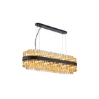 NL9506BL/AM9 Kaffer 24 Light Oblong Pendant Satin Black Amber