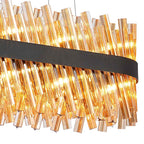 NL9506BL/AM9 Kaffer 24 Light Oblong Pendant Satin Black Amber