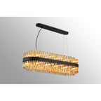 NL9506BL/AM9 Kaffer 24 Light Oblong Pendant Satin Black Amber