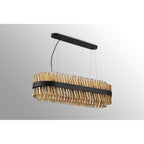 NL9506BL/AM9 Kaffer 24 Light Oblong Pendant Satin Black Amber