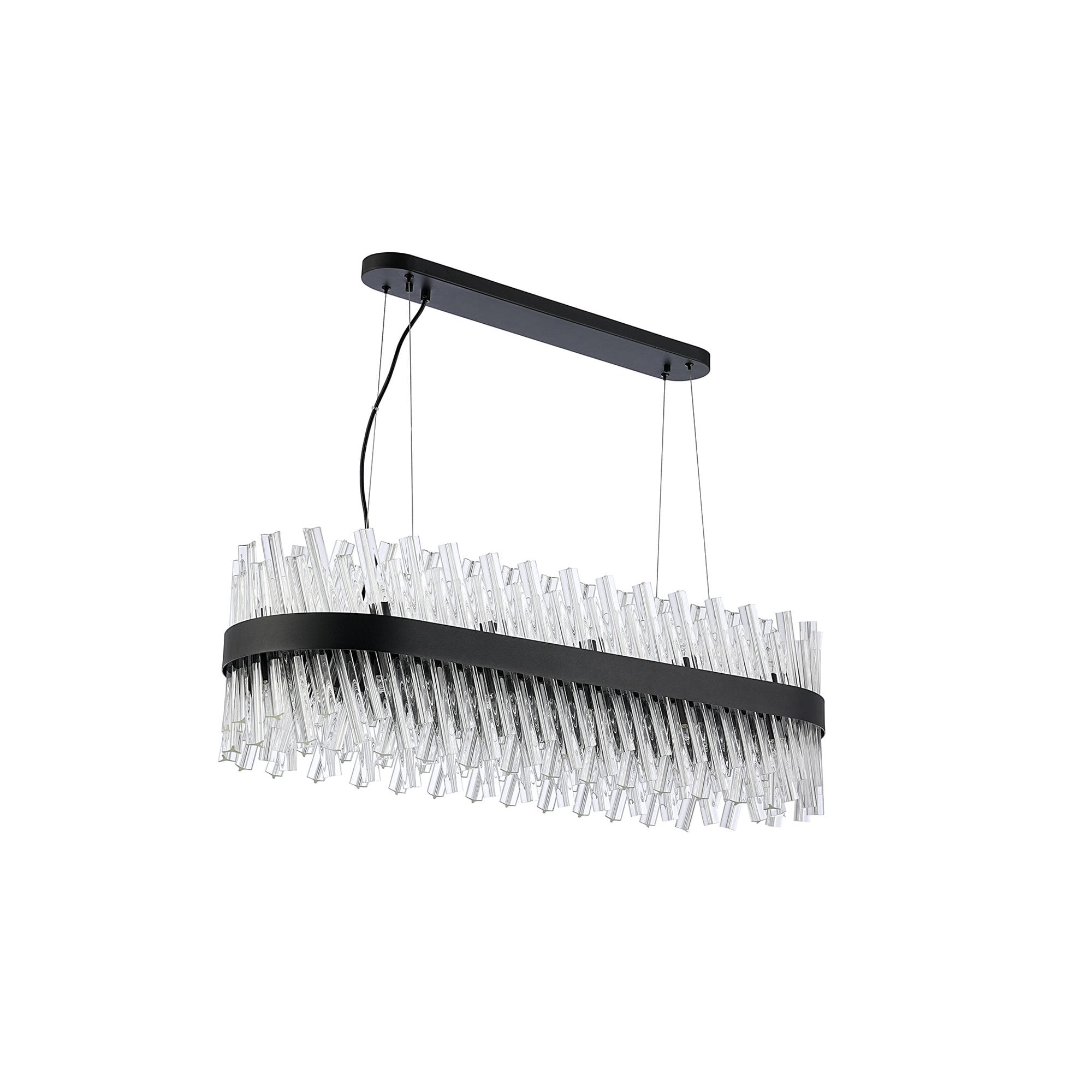 NL9506BL/CL9 Kaffer 24 Light Oblong Pendant Satin Black Clear