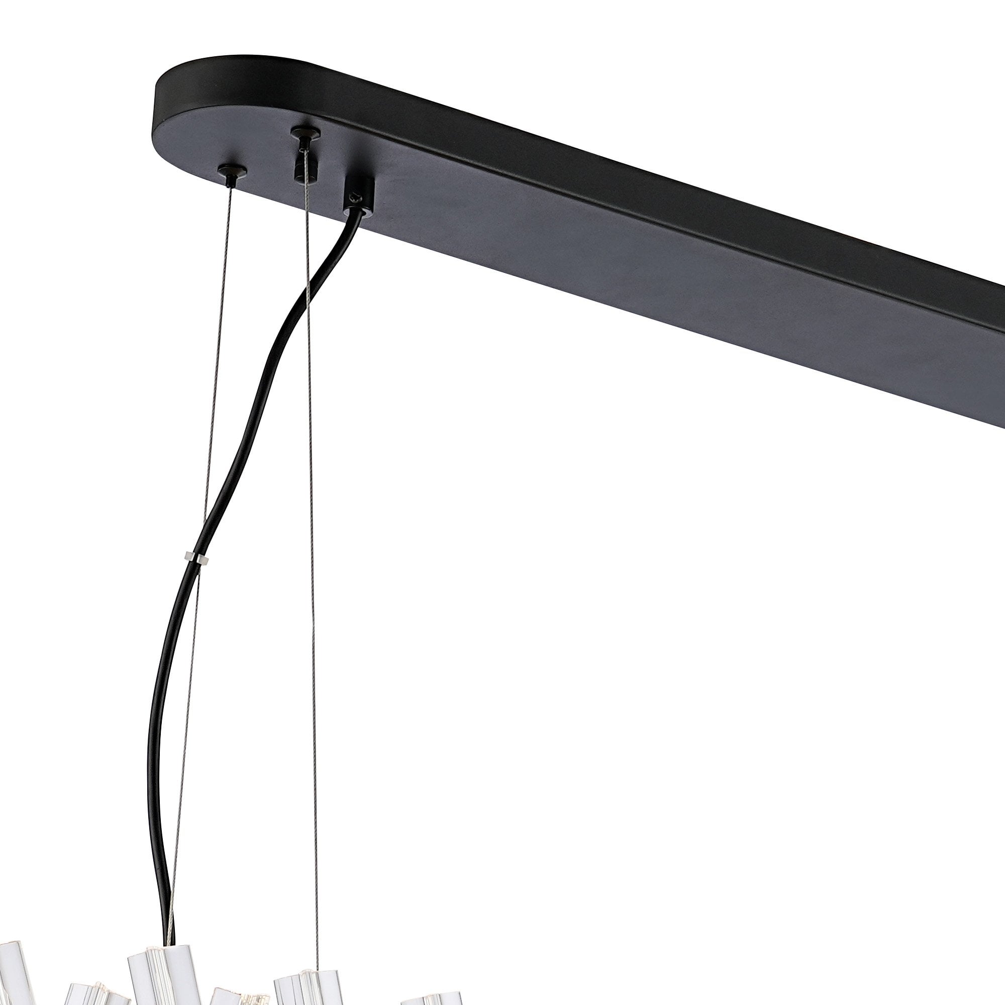 NL9506BL/CL9 Kaffer 24 Light Oblong Pendant Satin Black Clear