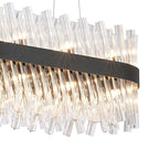 NL9506BL/CL9 Kaffer 24 Light Oblong Pendant Satin Black Clear