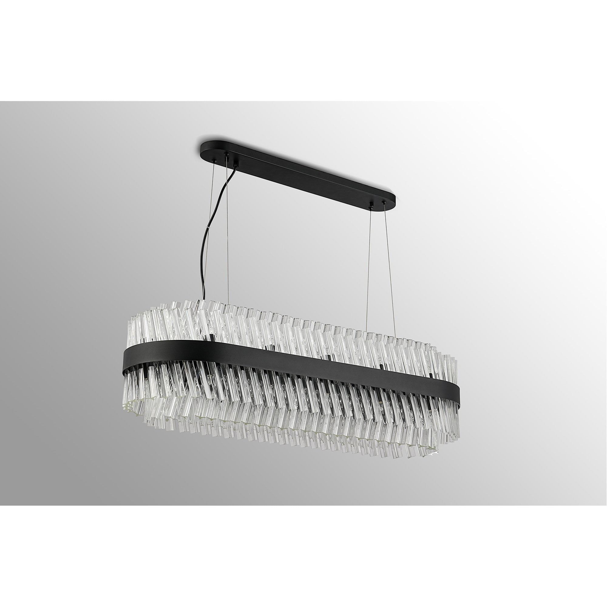 NL9506BL/CL9 Kaffer 24 Light Oblong Pendant Satin Black Clear