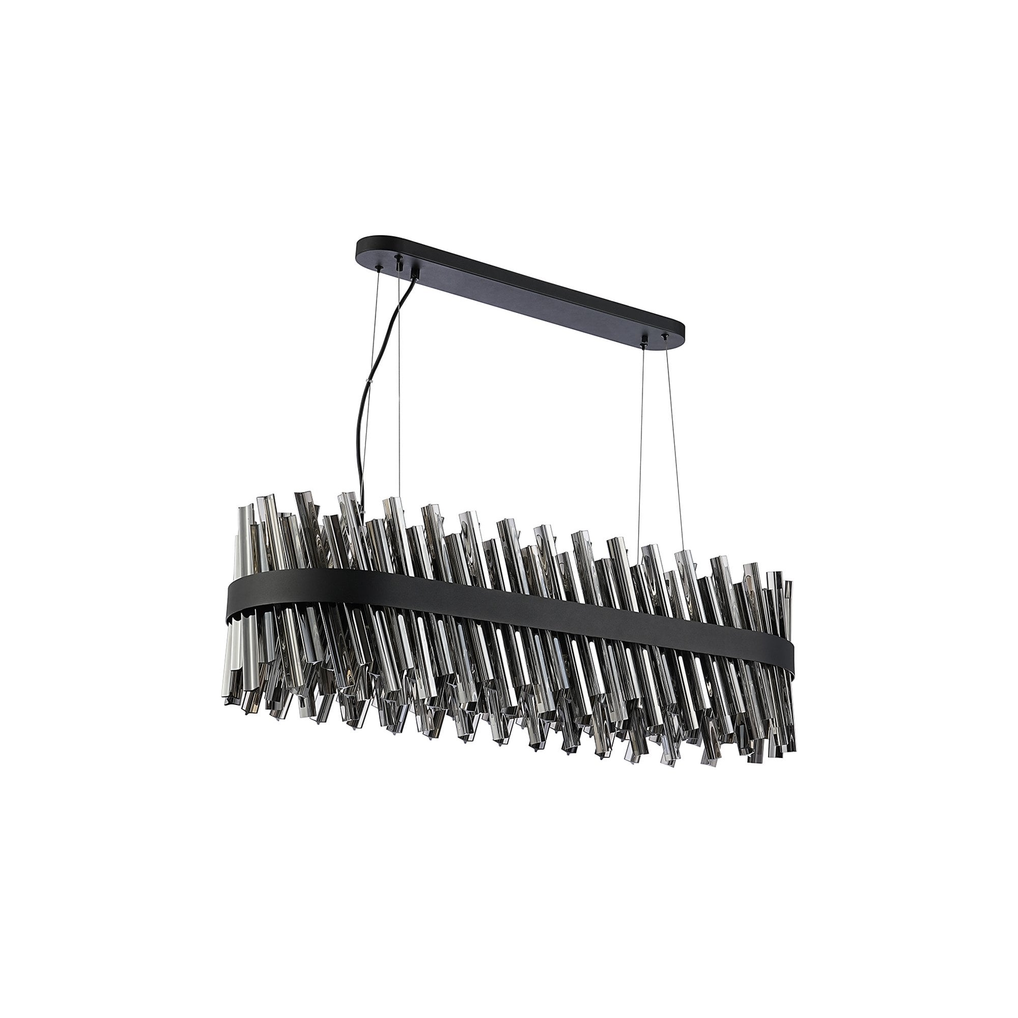 NL9506BL/SM9 Kaffer 24 Light Oblong Pendant Satin Black Smoke