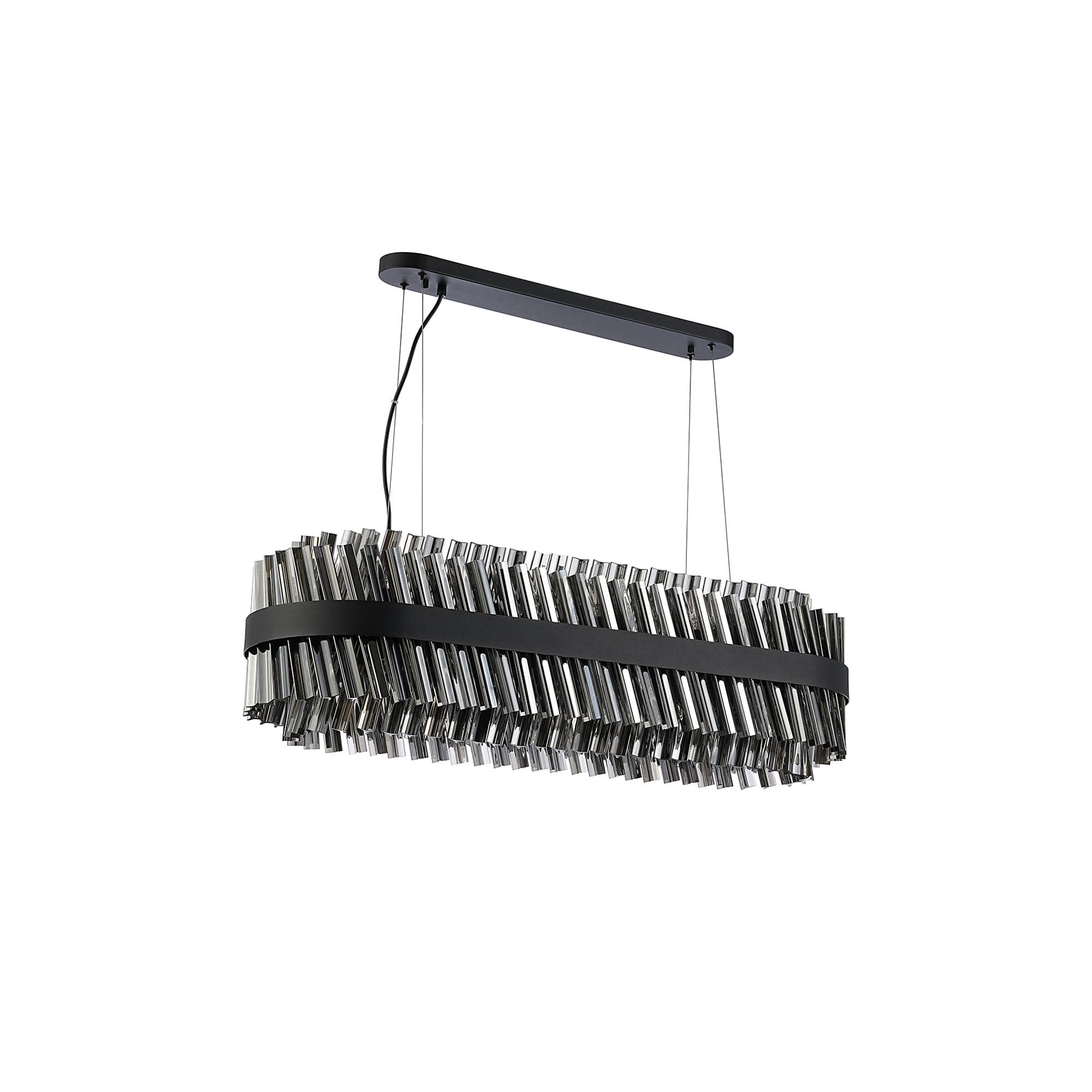 NL9506BL/SM9 Kaffer 24 Light Oblong Pendant Satin Black Smoke