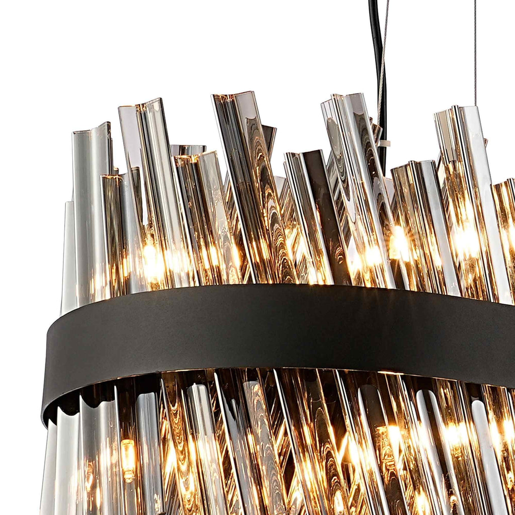 NL9506BL/SM9 Kaffer 24 Light Oblong Pendant Satin Black Smoke