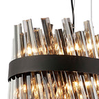 NL9506BL/SM9 Kaffer 24 Light Oblong Pendant Satin Black Smoke
