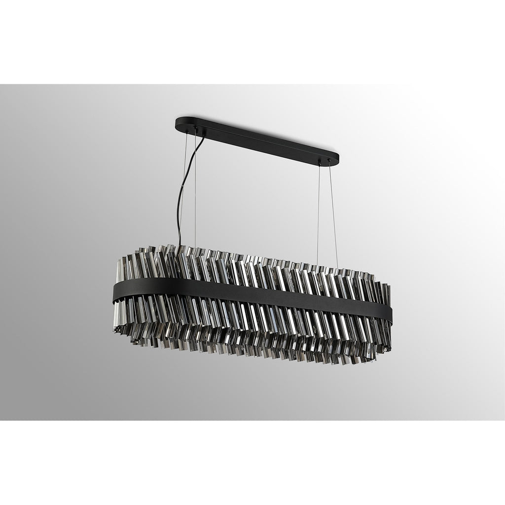 NL9506BL/SM9 Kaffer 24 Light Oblong Pendant Satin Black Smoke