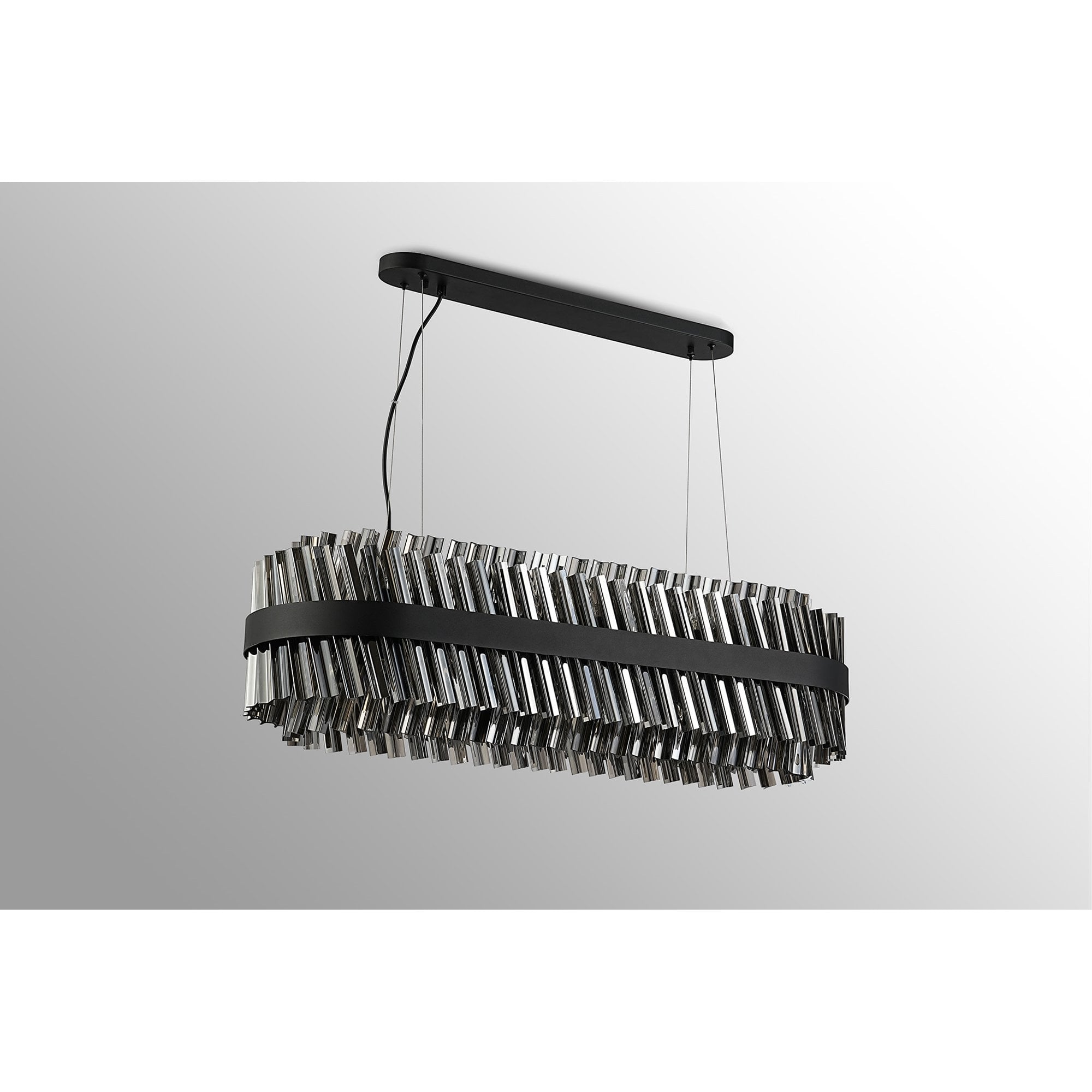 NL9506BL/SM9 Kaffer 24 Light Oblong Pendant Satin Black Smoke