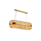 NL9506BR/AM9 Kaffer 24 Light Oblong Pendant Brass Amber
