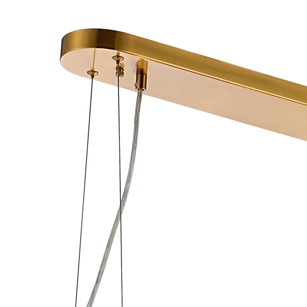 NL9506BR/AM9 Kaffer 24 Light Oblong Pendant Brass Amber