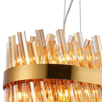 NL9506BR/AM9 Kaffer 24 Light Oblong Pendant Brass Amber