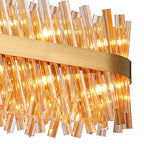 NL9506BR/AM9 Kaffer 24 Light Oblong Pendant Brass Amber