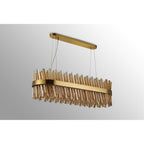 NL9506BR/AM9 Kaffer 24 Light Oblong Pendant Brass Amber