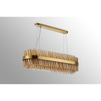 NL9506BR/AM9 Kaffer 24 Light Oblong Pendant Brass Amber
