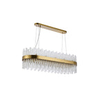 NL9506BR/CL9 Kaffer 24 Light Oblong Pendant Brass Clear