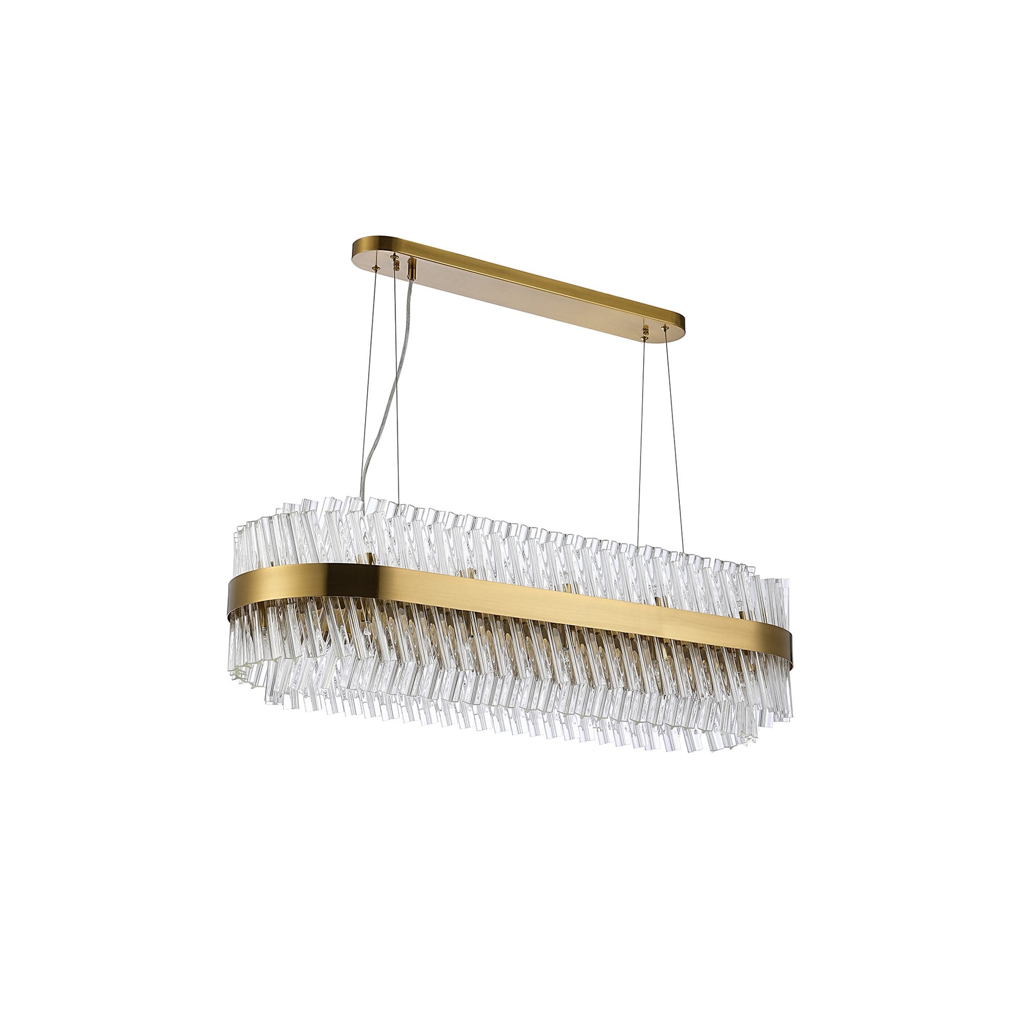 NL9506BR/CL9 Kaffer 24 Light Oblong Pendant Brass Clear