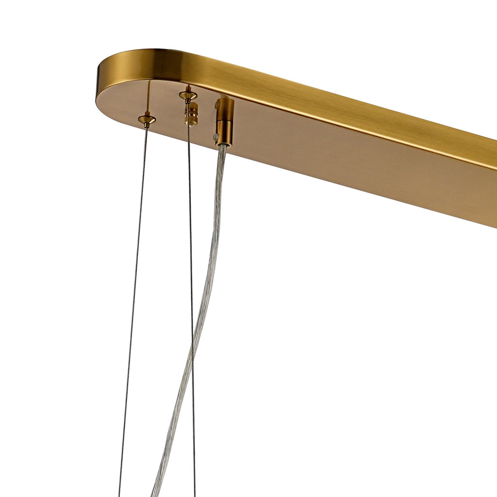 NL9506BR/CL9 Kaffer 24 Light Oblong Pendant Brass Clear
