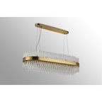NL9506BR/CL9 Kaffer 24 Light Oblong Pendant Brass Clear